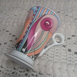 Vintage Mackintosh Rose Wren Giftware Coffee Tea Cup Mug Abstract Art Colorful‎